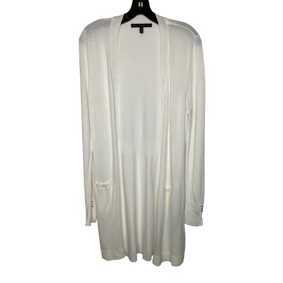 White House Black Market Women's Long Open Front Cardigan Sweater Petite Size L - Picture 1 of 4